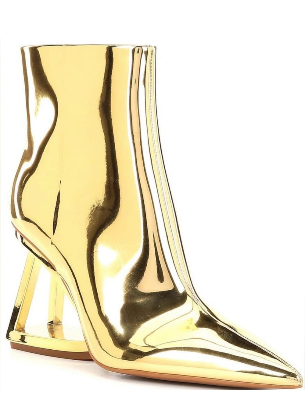 Gianni Bini Harrison Metallic Gold Pointed Toe Booties